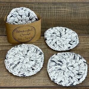 Handcrafted Crochet Face Round Makeup Remover Scrubbies Set Cotton Yarn